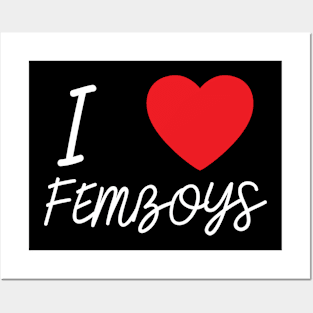 I Love Heart Femboys Yaoi Crossdressing Aesthetic Posters and Art